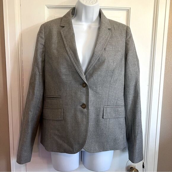 J.Crew Grey Wool Liner Schoolboy Blazer (8) - Picture 1 of 12